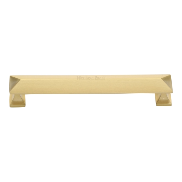 C2231 152-SB • 152 x 169 x 35mm • Satin Brass • Heritage Brass Pyramid Cabinet Pull Handle